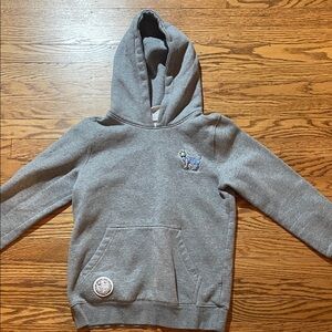 Children's Gray Hoodie with Embroidered Animal Design